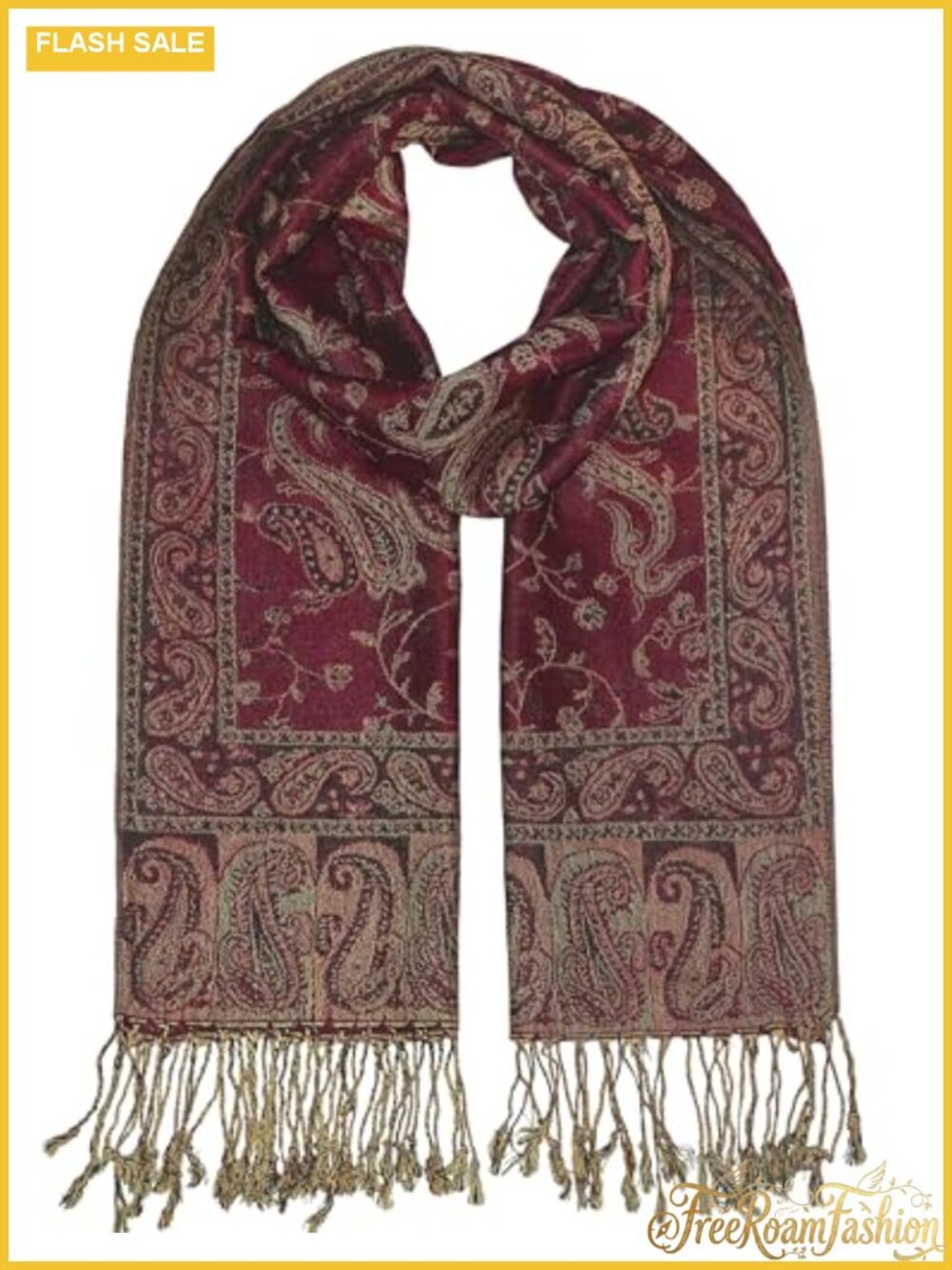 Reversible Paisley Pashmina Shawl Wrap Lightweight Festival Scarf